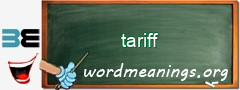 WordMeaning blackboard for tariff